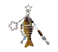 Articulations flexibles en forme de poisson réaliste Passionné de pêche Porte-clés Accessoire Breloque de articulé pour les pêcheurs Porte-clés à articulation flexible