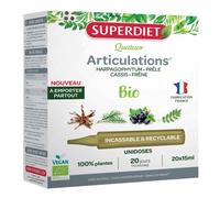Articulations - Harpagophytum, Prêle, Cassis, Frêne - Bio - Ampoules | Cure 20 unidoses de 15ml - Confort articulaire, souplesse, mobilité - Fabrication française - Vegan - Superdiet