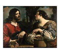 ARTICULOZY Impression gi roulée - Guercino - Christ et la Samaritaine - 61 x 81 cm - Décoration murale imprimée