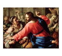 ARTICULOZY Impression sur toile décorative - Bernardino Mei - Christ nettoyant le temple - 76,2 x 101,6 cm | Reproduction aux couleurs vives | Art décoratif durable et durable