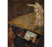 ARTICULOZY Impression sur toile décorative roulée - Carlos Baca - Flor - Paris Nocturne, The Singer - 127 x 101,6 cm | Reproduction aux couleurs vives | Art décoratif durable et durable