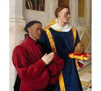 ARTICULOZY Impression sur toile décorative roulée - Jean Fouquet - Étienne Chevalier avec Saint-Étienne - 76,2 x 101,6 cm | Reproduction aux couleurs vives | Art décoratif durable et durable