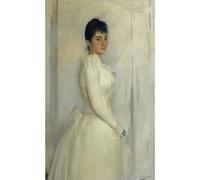 ARTICULOZY Impression sur toile décorative roulée - Ramon Casas - Portrait de Montserrat Carbo - 127 x 101,6 cm | Reproduction aux couleurs vives | Art décoratif durable et durable