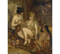 ARTICULOZY Impression sur toile décorative roulée - Renoir - Parisiennes dans le harem algérien - 76,2 x 101,6 cm | Reproduction aux couleurs vives | Art décoratif durable et durable