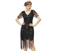 ArtiDeco Robe Soirée / Robe de Nuit pour Femme, Noir, L/ UK 16/ EU 44