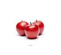 Artif-déco-mag.com - Pomme Artificielle Rouge en Lot de 3 en Plastique soufflé D 80 mm