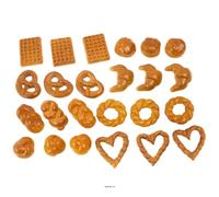 Artif-déco-mag.com - Viennoiseries petites factice assorties lot de 24 en Plastique soufflé