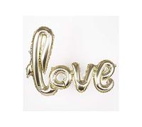 Artif Grand Ballon Aluminium Mylar Love Couleur Doré, dim. 104 x 67,6 cm, Ballon doré Gonflable Mariage