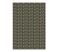 Artif Lot de 5 Feuilles Decopatch n°720, Minis Fleurs Multicolores sur Fond Noir, Papiers 30x39 cm