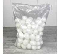 Artif Lot de 50 Petits Oeufs Plastique Blanc, 4,5 cm, à décorer, avec Trou de Suspension, Non séparables