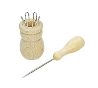 Artif Tricotin Manuel à 6 Clous, 34 x 50 mm, pour Laine et Bijoux, ø d'ouverture 15mm, en Bois