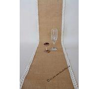 Artifete 5M Chemin de Table Jute Lena 30cm Bord Dentelle