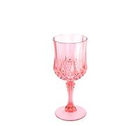 Artifetes 12 Verres à Pied Réutilisables, Rose, 220ml, Plastique