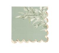 Artifetes 16 SERVIETTES PAPIER BOTANIQUE 33CM VERT DE GRIS