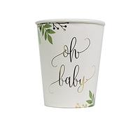 Artifetes 8 Gobelets en Carton Oh Baby Eucalyptus dorure 250 ML