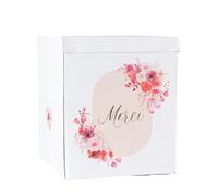 Artifetes Générique - URNE Carton Merci Amour Floral Romantique 21X25CM