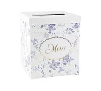 Artifetes Générique - URNE Carton Merci British Style Fleuri 21X25CM Blanc