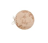 livre d'or bois oh baby rond 16x16.5cm 68p naturel - artifetes 90858 Gris