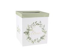 urne carton merci botanique 21x25cm blanc - artifetes 93592 Blanc