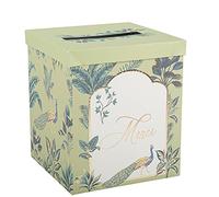 Artifetes URNE Carton Merci Paon Tropical 21X25CM Vert