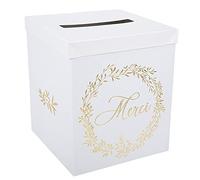 urne carton merci jolis brins 21x25cm or - artifetes 91782 Jaune