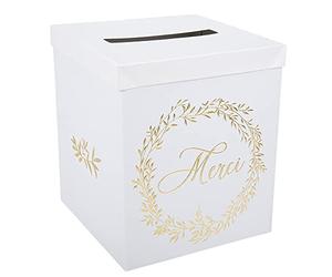 Artifetes Urne Merci Jolis Brins Blanche et Or 91782