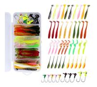 Artificial Bait Kit leurres Souples 40 pcs/Boîte avec Tête Plombée | Leurre souple à nage réaliste : ses tentacules et sa queue bougent dans l’eau