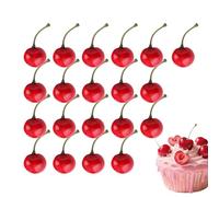 Artificial Cherries,Lifelike 20 Pieces Home Decor,Fake Cherry Cake Decor | for Home Desk Dining Room Party Kitchen Cake Craft Project Holiday Display Commercial Presentation
