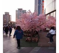 Artificial Cherry Blossom Tree for Commercial Decor - Lifelike Pink Blossoms for Shopping Malls, Pedestrian Streets & Event Backdrops Maintenance-Free Outdoor(2.5M)