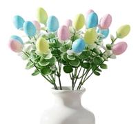 Artificial Easter Stems, Rustic Twig Branches Picks, Colorful Floral Stems with Easter Egg Decorations, Lightweight Material with Easy Use, Seasonal Craft for Home Party Living Room