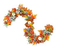 Artificial Fall Garland, Halloween Party Banner, 4.9FT Pumpkin Decor Colors