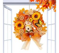 Artificial Fall Wreath Rustic Farmhouse Door Decor Hanging Display