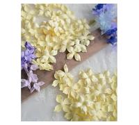 Artificial Flower Petals 3cm Petal Fake Wedding Homedecor DIY Scrapbook Card Craft Satin Applique 100pcs(Yellow)