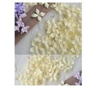 Artificial Flower Petals 3cm Petal Fake Wedding Homedecor DIY Scrapbook Card Craft Satin Applique 100pcs(Light yellow)