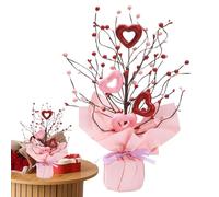 Artificial Flowers - Berry Stem Heart Picks Decor, Romantic Faux Floral Arrangement with Vivid Color Accents, Shape Retention Display Feature, Ideal for Valentine Celebrations Weddings Anniversaries