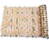 Artificial for Cherry Blossom Leaf Privacy Fence Screen 0.5x1M Decorative Garden Hedge Panel Waterproof UV-Resistant Plastic Plant Wall Cover for Home Outdoor Patio Balcony Decoration(for Champagne) N