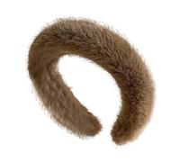 Artificial Hairband, Plush Headwear, Cozy Fit Wedding Accessory Comfortable Stylish Design Adjustable Size, Winter Hairband for Outdoor, 1.77x4.72inches