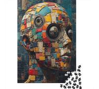 Artificial Intelligence Head Plaque en Métal 70x50cm/1000pcs pour Le Salon, Style Rustique, Style Rustique pour L’intérieur