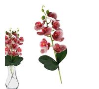 Artificial Phalaenopsis - 37.5cm Fake Flower Artificial Flowers Orchid Stem | PP 7 Bloom 3 Leaf Floral Arrangement Decoration for Wedding Home Party Table Centerpiece