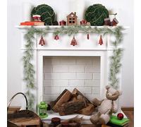 Artificial Pine Garland, Cedar Rattan, Flexible & Adjustable, Christmas Decoration, Door Wreath for Bedroom, Living Room, Mantle, Table, Artificial Christmas Garland (B)