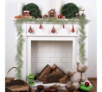 Artificial Pine Garland, Cedar Rattan, Flexible & Adjustable, Christmas Decoration, Door Wreath for Bedroom, Living Room, Mantle, Table, Artificial Christmas Garland (C)