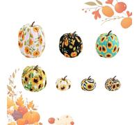 Artificial Pumpkins 7-Piece Cotton - Fabric Seasonal Pumpkins Faux for Home