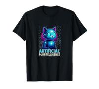 Artificial PurrIntelligence Funny Retro Cat Robot Design T-Shirt