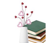 Artificial Red Berry Stems - Heart Shaped Flower Picks, Wedding Banquet Party Center Arrangement, Bedroom Propose Holiday Decor | Valentine's Day Bouquet Embellishment, Mother's Day Table Centerpiece