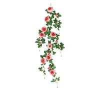 Artificial Rose Vine, Realistic Rose Garland, Lifelike Petal Texture, Floral Wall Accent for Home Backdrops Doors and Gatherings, Indoor and Outdoor, Red, Orange, Champagne, Dark Pink, Light Pink