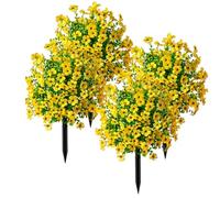 Artificial Violet Flower Topiary Tree, Artificial Plants Outdoor in Pots Large, Artificials Outdoors Plant in Pots for Outdoor Indoor Garden Home Decoration (Yellow B)