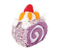 Artificiel pour gâteau suisse Roll modèle pour affichage et photographie utilisation dans les magasins, les maisons et la décoration de réfrigérateur (violet)