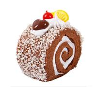 Artificiel pour gâteau suisse Roll modèle pour affichage et photographie utilisation dans les magasins, les maisons et la décoration de réfrigérateur (marron)