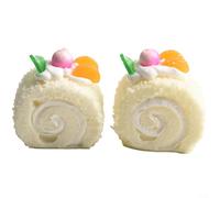 Artificiel pour gâteau suisse Roll modèle pour affichage et photographie utilisation dans les magasins, les maisons et la décoration de réfrigérateur (blanc)