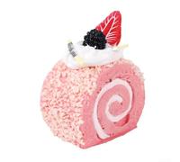 Artificiel pour gâteau suisse roll modèle pour affichage et photographie utilisation dans les magasins, les maisons et la décoration de réfrigérateur (rose)